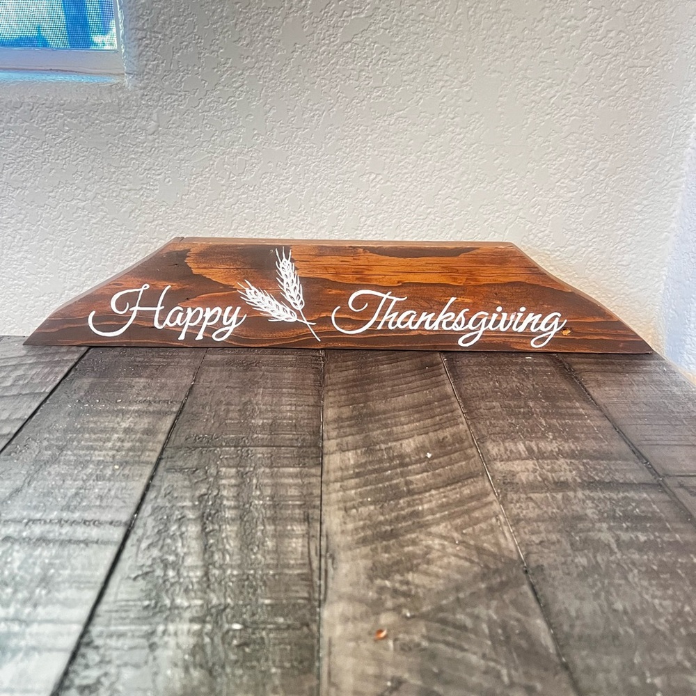 Holiday Thanksgiving and Halloween seasonal Hand-Painted wooden sign Used Read